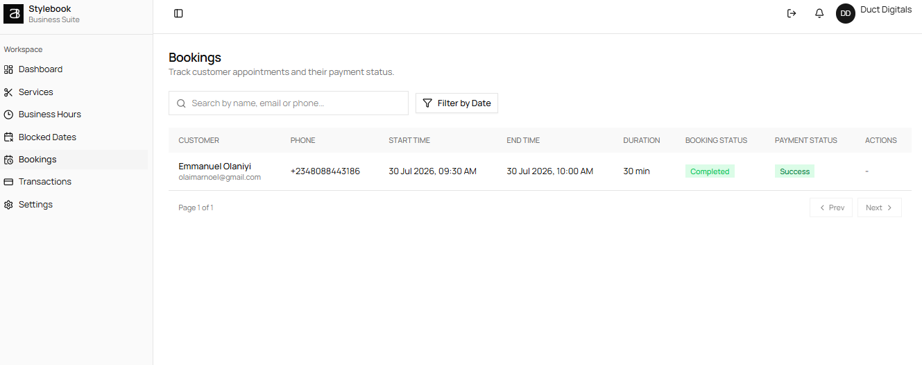 Never miss a client again.